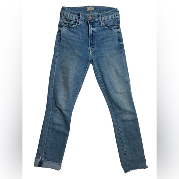 Mother Denim The Mid-Rise Dazzler Ankle Fray Jeans Sz 26 Cropped Cotton Stretch - Picture 4 of 12